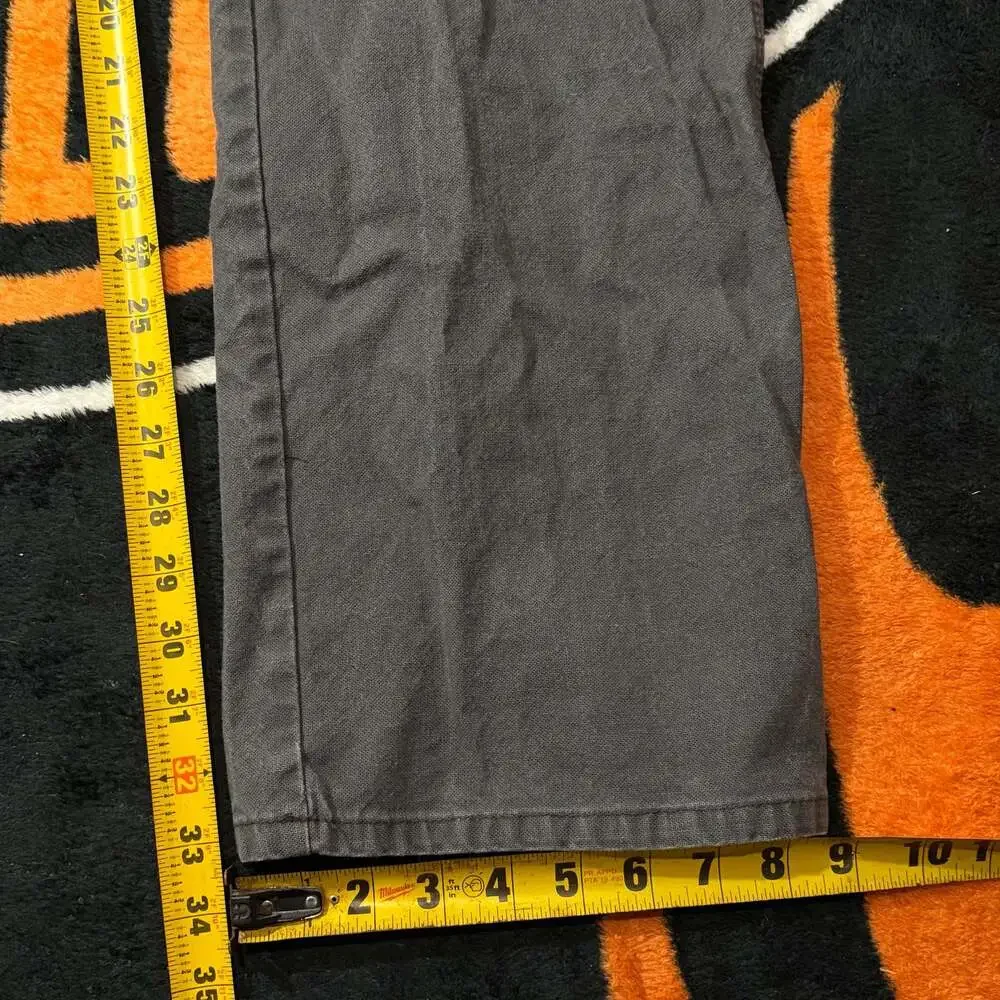 Y2K Dickies Men's Canvas Carpenter Work Pants in Faded Grey baggy